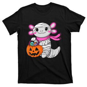 Halloween Pumpkin Axolotl Mummy T-Shirt