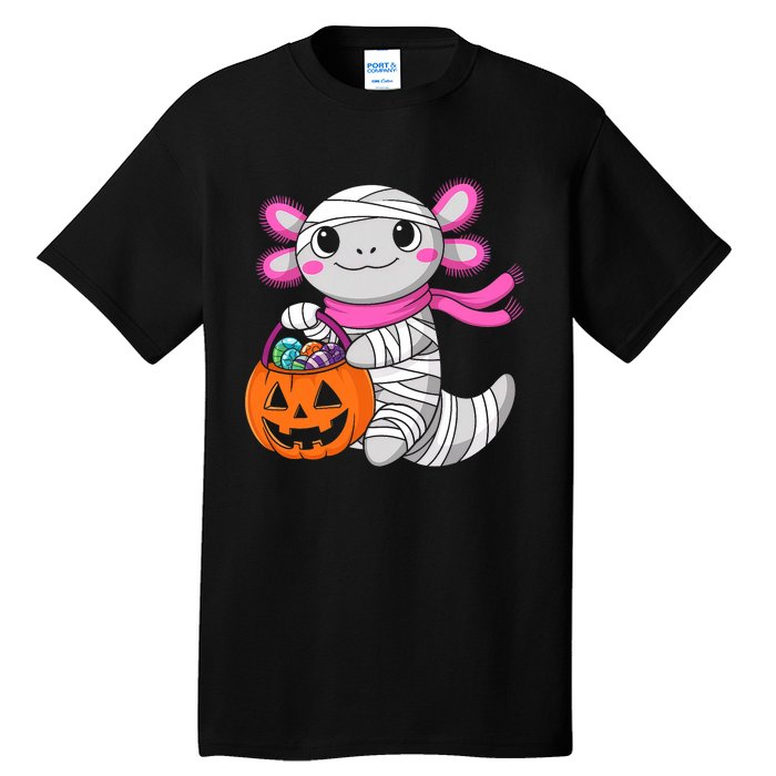 Halloween Pumpkin Axolotl Mummy Tall T-Shirt