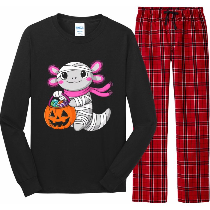 Halloween Pumpkin Axolotl Mummy Long Sleeve Pajama Set