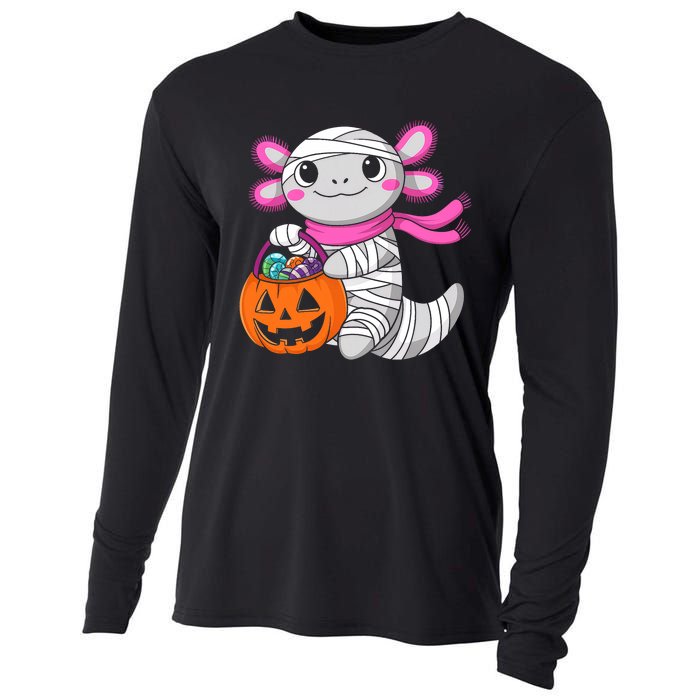 Halloween Pumpkin Axolotl Mummy Cooling Performance Long Sleeve Crew