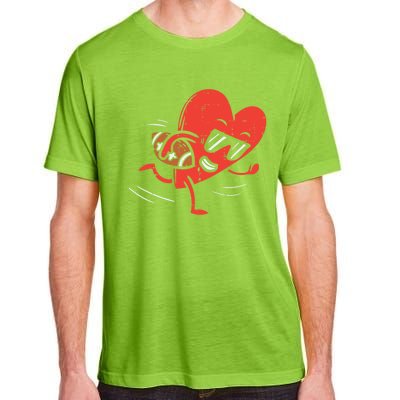 Heart Playing American Football Valentines Day Sports Gift Adult ChromaSoft Performance T-Shirt