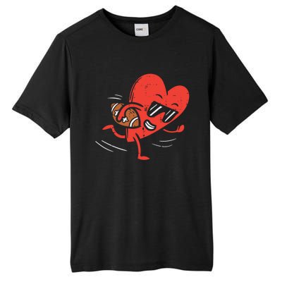 Heart Playing American Football Valentines Day Sports Gift Tall Fusion ChromaSoft Performance T-Shirt