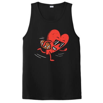 Heart Playing American Football Valentines Day Sports Gift PosiCharge Competitor Tank