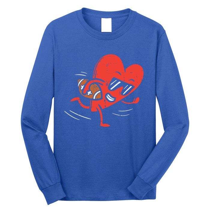 Heart Playing American Football Valentines Day Sports Gift Long Sleeve Shirt