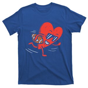 Heart Playing American Football Valentines Day Sports Gift T-Shirt