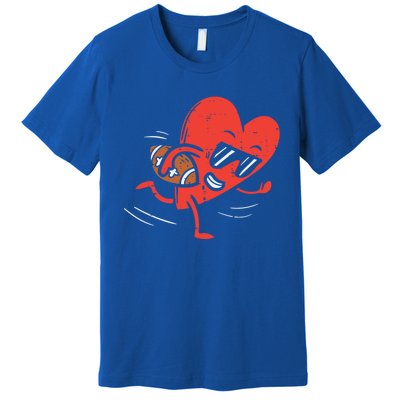 Heart Playing American Football Valentines Day Sports Gift Premium T-Shirt