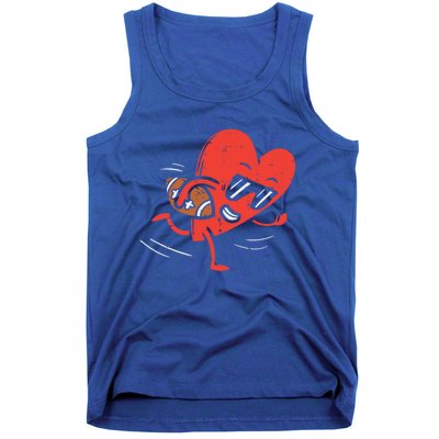 Heart Playing American Football Valentines Day Sports Gift Tank Top