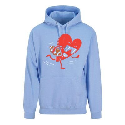 Heart Playing American Football Valentines Day Sports Gift Unisex Surf Hoodie