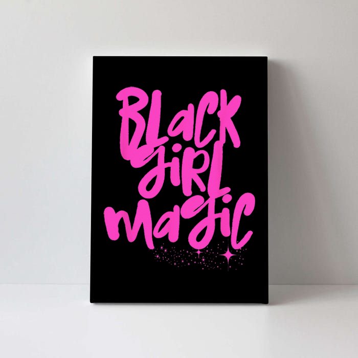 Hot Pink Black Girl Magic Stars Melanin Black Queen Woman Canvas