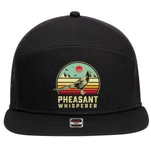 Hunting Pheasant Bird Pheasant Whisperer Retro Aesthetic Ar Funny Gift 7 Panel Mesh Trucker Snapback Hat