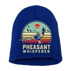 Hunting Pheasant Bird Pheasant Whisperer Retro Aesthetic Ar Funny Gift Short Acrylic Beanie