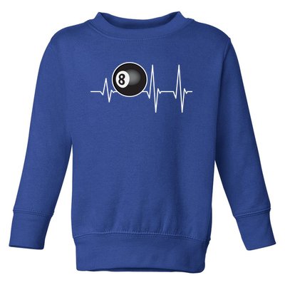 Heartbeat Pool Billiard Funny Gift Players And Sports Fan Gift Toddler Sweatshirt