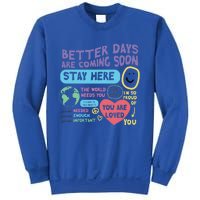 Happiness Project Better Days Are Coming Soon Stay Here Cute Gift Sweatshirt