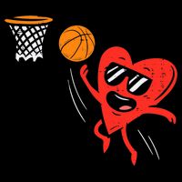 Heart Playing Basketball Cute Valentines Day Sports Boys Toddler Hoodie
