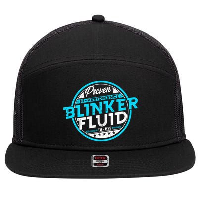 High Performance Blinker Fluid Carguy Funny Blinker Fluid 7 Panel Mesh Trucker Snapback Hat