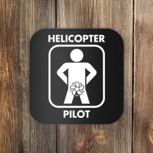 Helicopter Pilot Black Coaster