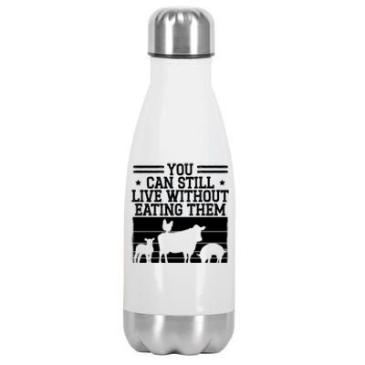 Healthy Plant Based Diet Veganism Vegan Funny Gift Stainless Steel Insulated Water Bottle