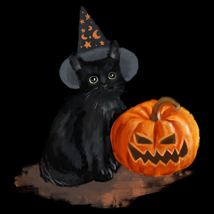 Halloween Pumpkin Black Cat Zip Tote Bag