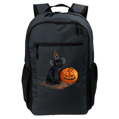 Halloween Pumpkin Black Cat Daily Commute Backpack