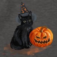 Halloween Pumpkin Black Cat Vector Backpack