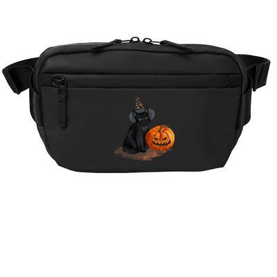 Halloween Pumpkin Black Cat Crossbody Pack