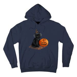 Halloween Pumpkin Black Cat Tall Hoodie