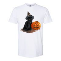 Halloween Pumpkin Black Cat Softstyle CVC T-Shirt