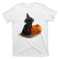 Halloween Pumpkin Black Cat T-Shirt