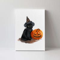 Halloween Pumpkin Black Cat Canvas