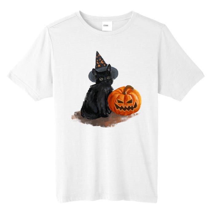 Halloween Pumpkin Black Cat Tall Fusion ChromaSoft Performance T-Shirt