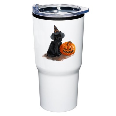 Halloween Pumpkin Black Cat Tumbler