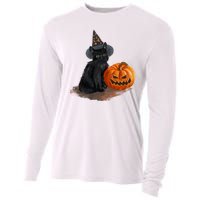 Halloween Pumpkin Black Cat Cooling Performance Long Sleeve Crew