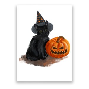 Halloween Pumpkin Black Cat Poster