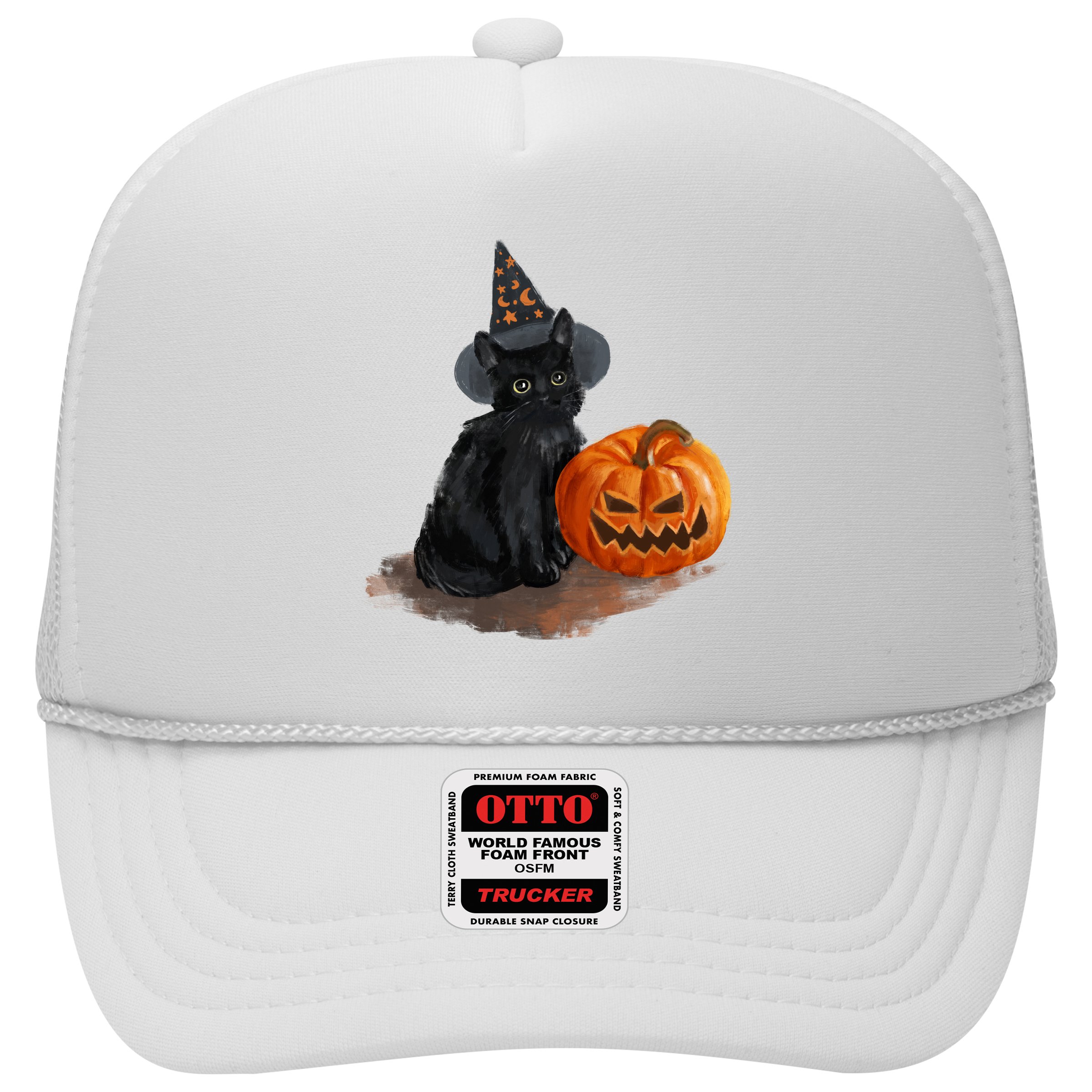 Halloween Pumpkin Black Cat Hat