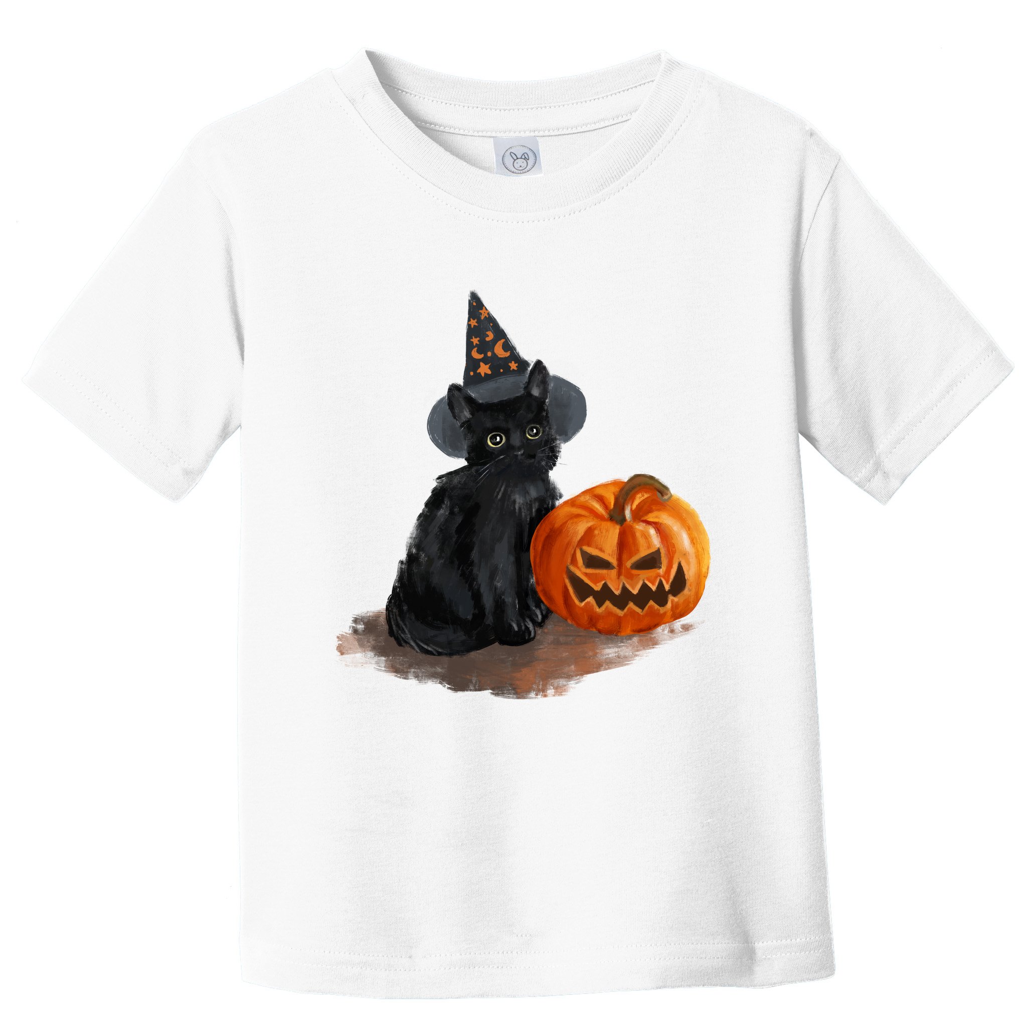 Halloween Pumpkin Black Cat Toddler T-Shirt