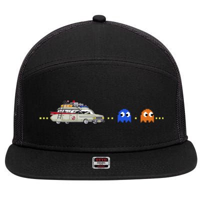 Halloween Pac Busters Game 7 Panel Mesh Trucker Snapback Hat