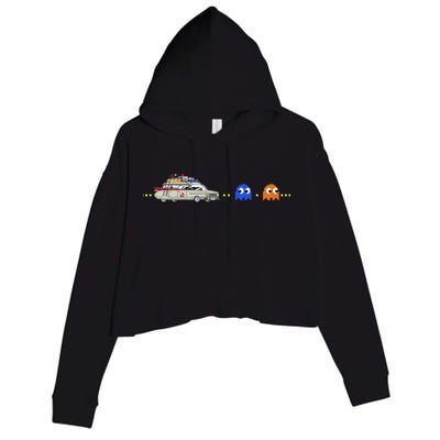 Halloween Pac Busters Game Crop Fleece Hoodie