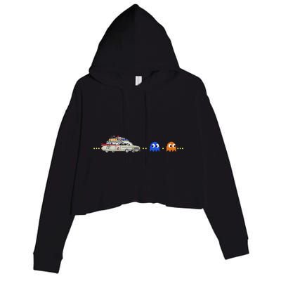 Halloween Pac Busters Game Crop Fleece Hoodie