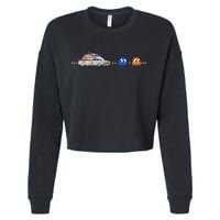 Halloween Pac Busters Game Cropped Pullover Crew