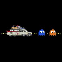 Halloween Pac Busters Game Cropped Pullover Crew