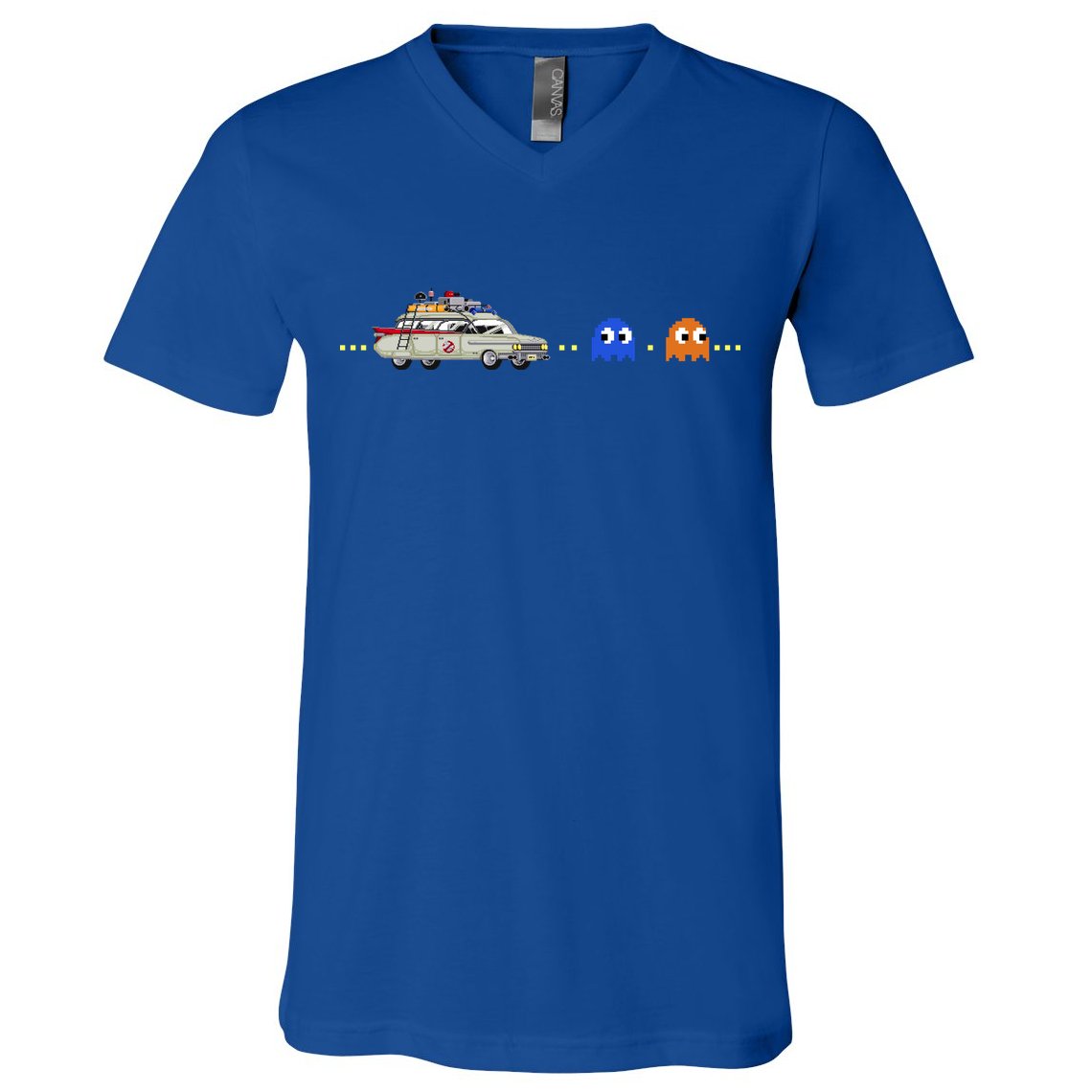 Halloween Pac Busters Game V-Neck T-Shirt