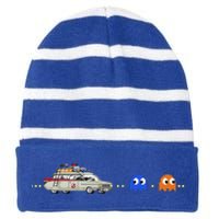 Halloween Pac Busters Game Striped Beanie with Solid Band