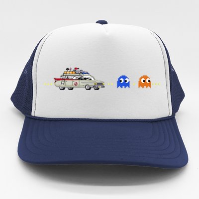 Halloween Pac Busters Game Trucker Hat