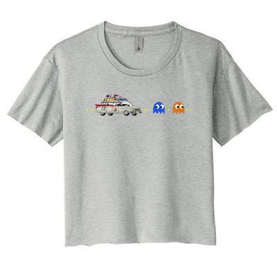 Halloween Pac Busters Game Women's Crop Top Tee