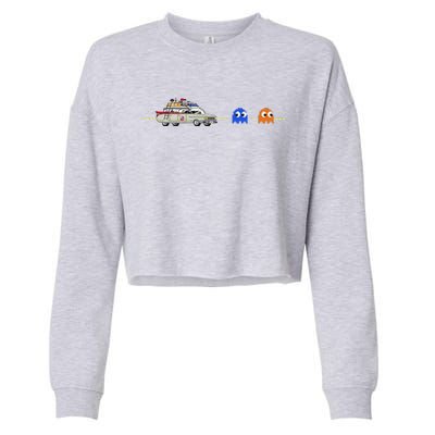 Halloween Pac Busters Game Cropped Pullover Crew