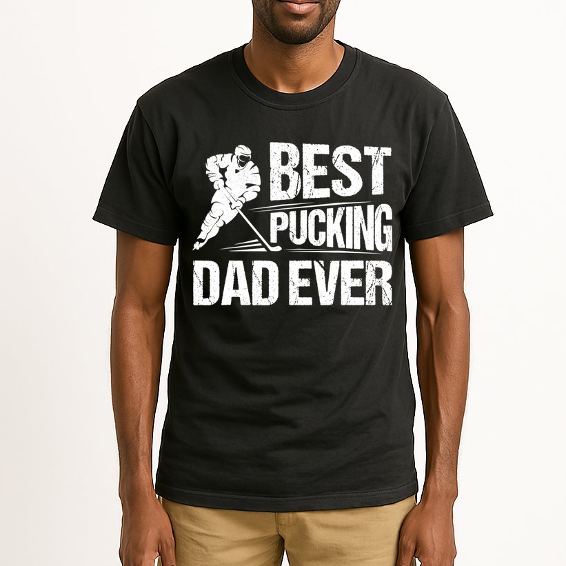 Hockey Player Best Pucking Dad Ever Hockey Father Hockey Pun TShirt Tall T-Shirt