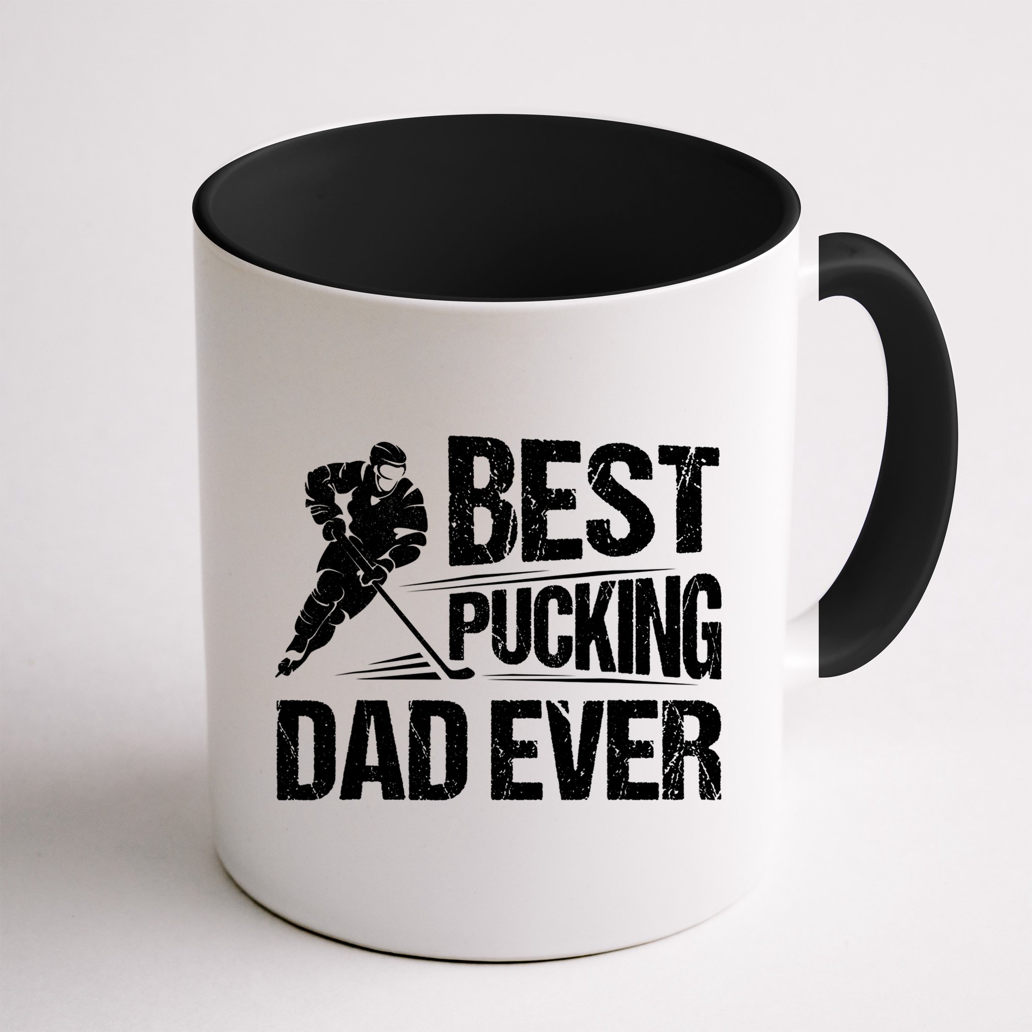 Hockey Player Best Pucking Dad Ever Hockey Father Hockey Pun TShirt Mug