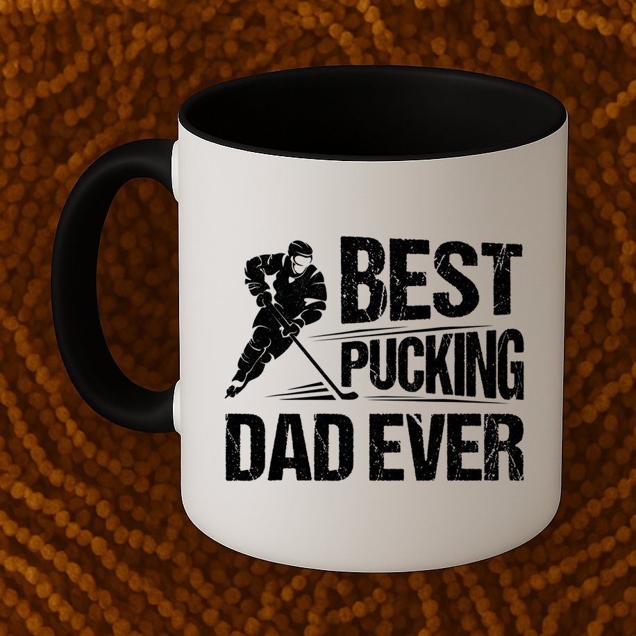 Hockey Player Best Pucking Dad Ever Hockey Father Hockey Pun TShirt Mug