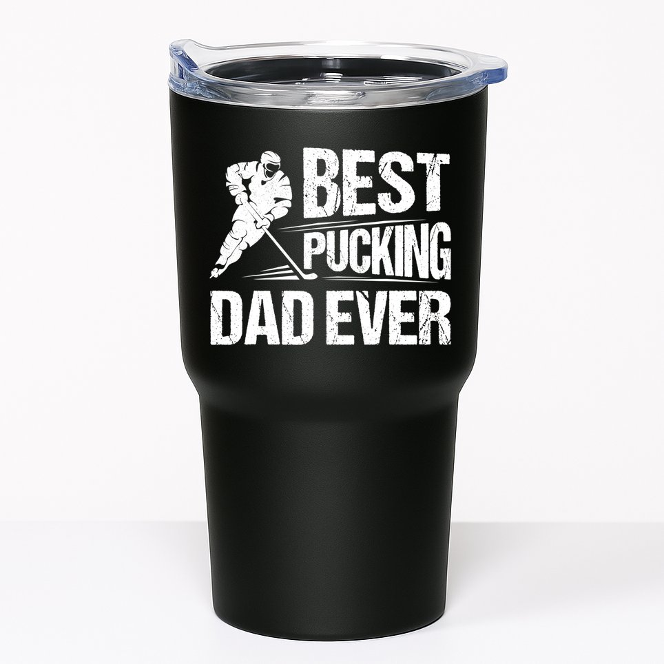 Hockey Player Best Pucking Dad Ever Hockey Father Hockey Pun TShirt Tumbler