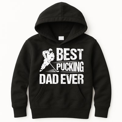 Hockey Player Best Pucking Dad Ever Hockey Father Hockey Pun TShirt Kids Hoodie